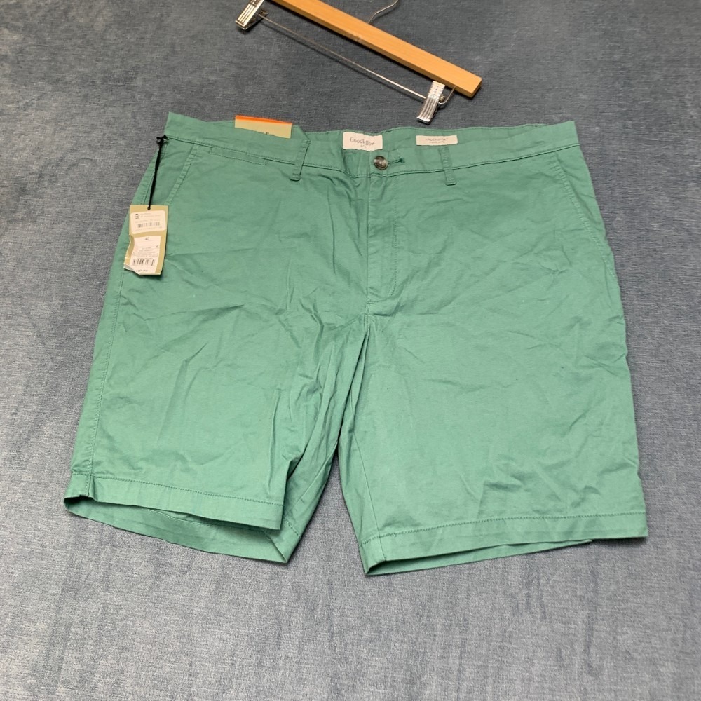 Goodfellow & Co Flat Front Lined Shorts Mens 40 Dusk Green Inseam 9" Stretch